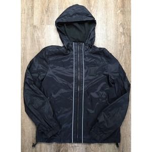 Harley Davidson Womens Full Zip Hooded Windbreaker Jacket Black Sz S 98626-20VW